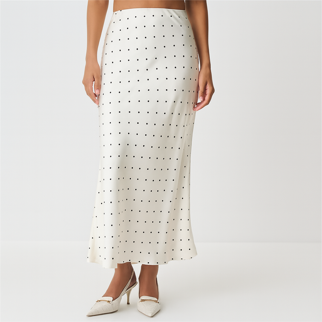 Blifanbo  Polka Dot High Waist Midi Skirt For Women Stain Slim Elegant Bodycon Midi Skirt Autumn fashion Female Skirt Streetwear