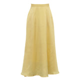 Polyester Satin Draping Yellow Skirt