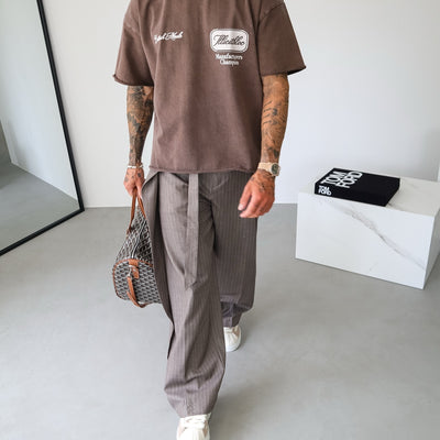 Men's Casual Striped Lace-Up Pants