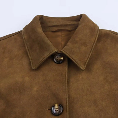 Women Pilots Jacket-Pull-Down Collar, Long Sleeves, Hidden Pockets, Ideal for Autumn&Winter Chic Looks