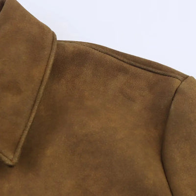 Women Pilots Jacket-Pull-Down Collar, Long Sleeves, Hidden Pockets, Ideal for Autumn&Winter Chic Looks