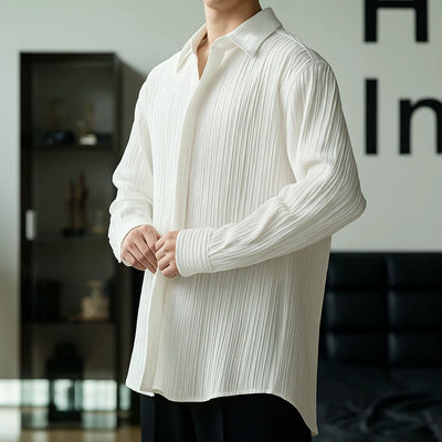 Men's Clothing Shirts Long Sleeve New Fashion Turn-down Collar Simple Comfortable Versatile Selling Versatile