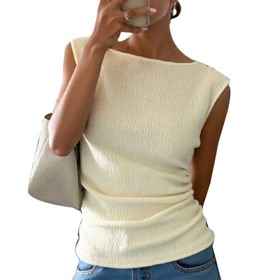 Women's European And American Temperament Pure Color Vest