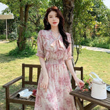 Waist-tight Gentle Temperament Slimming Floral Dress