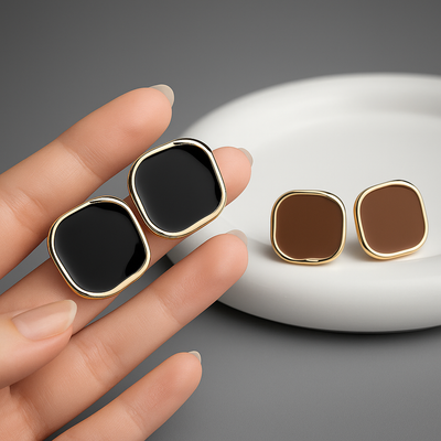 Retro Square Stud Earring Fashion Women Korean Jewelry
