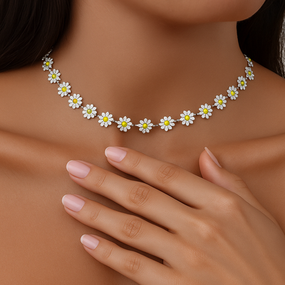 Kpop Daisy Clavicle Chain Necklace Women Summer Choker