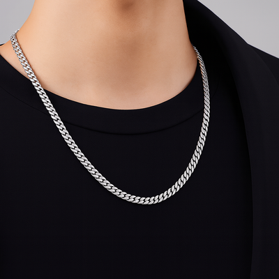 925 Sterling Silver Plated Serpent Snake Bone Chain Necklace
