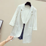 Casual 3/4 sleeves British style suit