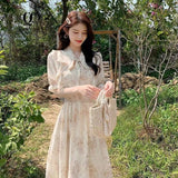Waist-tight Gentle Temperament Slimming Floral Dress
