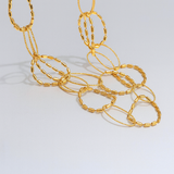 Stainless Steel Circle Link Double Layer Chain Golden Necklace