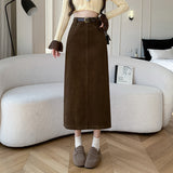 Skirt Retro High Waist A- Line Sheath Straight Skirt