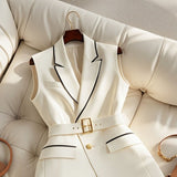 Western Style Chic Classic Style White Suit Vest