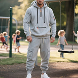 Fleece-lined Men's Loose Sports And Leisure Suit