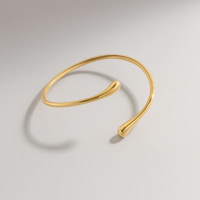 Lacteo Geometric Twisted Cuff Bracelet Women Water Drop Bangles