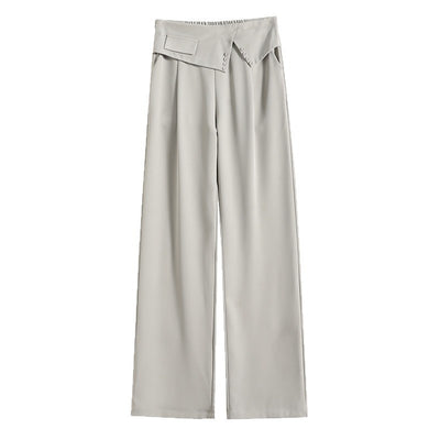Summer Thin Design Sense High Waist Drooping Chiffon Wide Leg Loose Straight Casual Pants