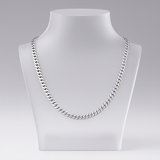 925 Sterling Silver Plated Serpent Snake Bone Chain Necklace