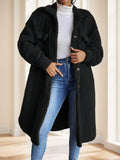 Calvaya Drop Shoulder Flap Detail Teddy Coat
