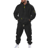 Fleece-lined Men's Loose Sports And Leisure Suit