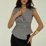 Women's Elegance Sleeveless Waist-tight Pullover Top