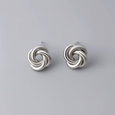 Stud Earrings Rock Metal Knot Twist Flower Punk Jewelry