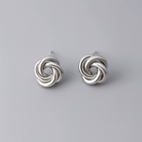 Stud Earrings Rock Metal Knot Twist Flower Punk Jewelry