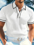 Men's Polo Short-sleeved Shirt Solid Color For Men Business Casual And Trendy Summer New Men's Short-sleeved Polo Shirt