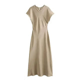 TRAFSHE Midi Satin Dress Woman Long Dresses For Women Chic And Elegant Evening Dresses Female Party Dress