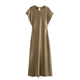 TRAFSHE Midi Satin Dress Woman Long Dresses For Women Chic And Elegant Evening Dresses Female Party Dress