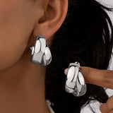 Personality Fashion Double Layer Circle Hoop Earrings Women Gold Colour