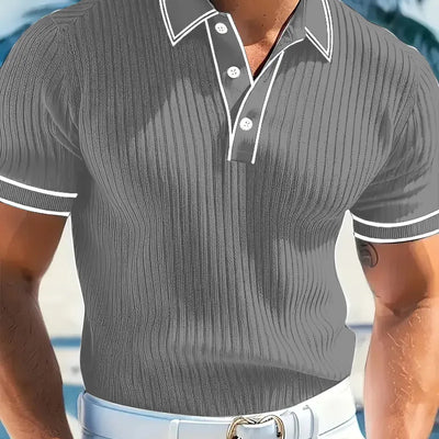 Men's Polo Short-sleeved Shirt Solid Color For Men Business Casual And Trendy Summer New Men's Short-sleeved Polo Shirt
