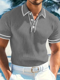 Men's Polo Short-sleeved Shirt Solid Color For Men Business Casual And Trendy Summer New Men's Short-sleeved Polo Shirt