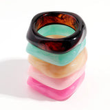 Boho Brown Irregular Acrylic Resin Chunky Bangles for Women