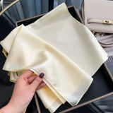 Latest Women's Solid Silk Shawl Hijabs Pashmina Foulard Bandana Bandannas Popular Sunscreen Headcloth 60cm Square Scarf