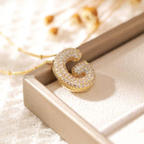 Classics Zircon Inlay Pendant Necklace Gold Colour Women