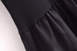 MUJER Black Pleated Long Dresses for Women Knitted Sleeveless Maxi Dress Woman Vintage Party Womens Dresses Spring Casual Dress