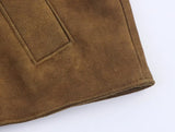 Women Pilots Jacket-Pull-Down Collar, Long Sleeves, Hidden Pockets, Ideal for Autumn&Winter Chic Looks