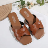 Woven Sandals Women's Summer Flat Bottom Casual Outdoor Non-slip Beach Women's Shoes Luxury Design Slippers Flip Flops