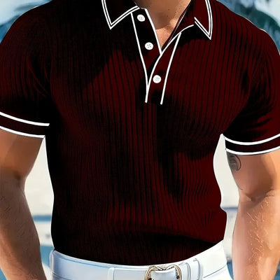 Men's Polo Short-sleeved Shirt Solid Color For Men Business Casual And Trendy Summer New Men's Short-sleeved Polo Shirt