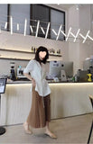 Classical Pleated High Waist Midi Skirt for Women Summer Autumn New Style Slimming Versatile Polyester Fiber A- Line Skirt