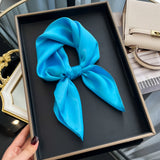 Latest Women's Solid Silk Shawl Hijabs Pashmina Foulard Bandana Bandannas Popular Sunscreen Headcloth 60cm Square Scarf