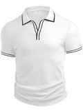 Men's Polo Short-sleeved Shirt Solid Color For Men Business Casual And Trendy Summer New Men's Short-sleeved Polo Shirt