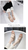 2025 New Roman Style Women's Summer Slippers Korean Fashion Open-Toe Sandals Casual Flat Outdoor Beach Shoes Non-Slip Slippers