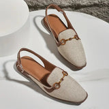 Women Platform Sandals Flat Anti-slip Closed Toe Metal Shoes Women Outdoor Round Toe Wedge Sandals Women Sandalias De Mujer