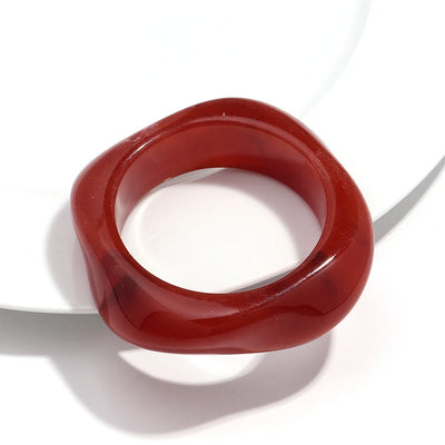 Boho Brown Irregular Acrylic Resin Chunky Bangles for Women
