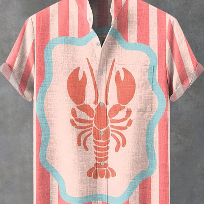 Men's New Striped Linen Short Sleeve Shirt for Summer Refreshing and Comfortable Fabric High Quality Button Top