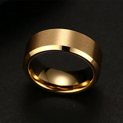 Charm Stainless Steel Black Ring Wedding Band Men Women Matte Jewelry