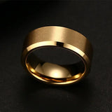 Charm Stainless Steel Black Ring Wedding Band Men Women Matte Jewelry