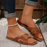 Woven Sandals Women's Summer Flat Bottom Casual Outdoor Non-slip Beach Women's Shoes Luxury Design Slippers Flip Flops