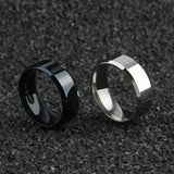 Charm Stainless Steel Black Ring Wedding Band Men Women Matte Jewelry