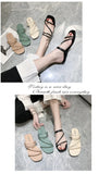 2025 New Roman Style Women's Summer Slippers Korean Fashion Open-Toe Sandals Casual Flat Outdoor Beach Shoes Non-Slip Slippers